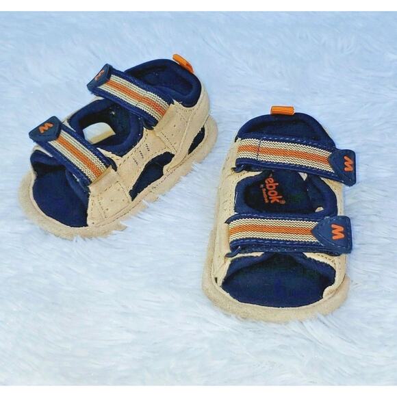 Weebok By Reebok Baby Infant Size 2 Sandal Hook Loop Leather Upper / Outsoles - Picture 1 of 11